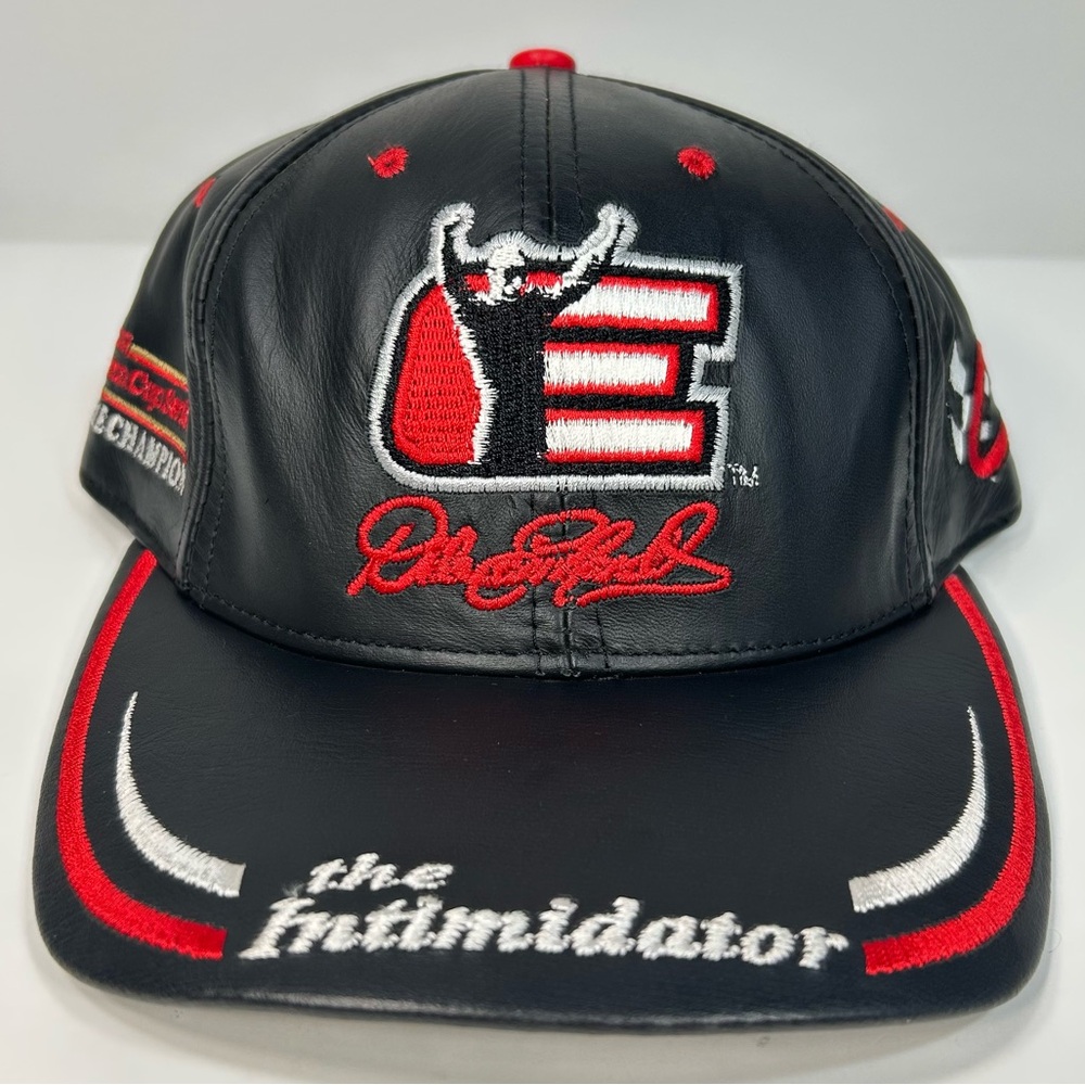 Vtg Dale Earnhardt Sr #3 The Intimidator Winston Cup Leather Hat Cap Strap-back